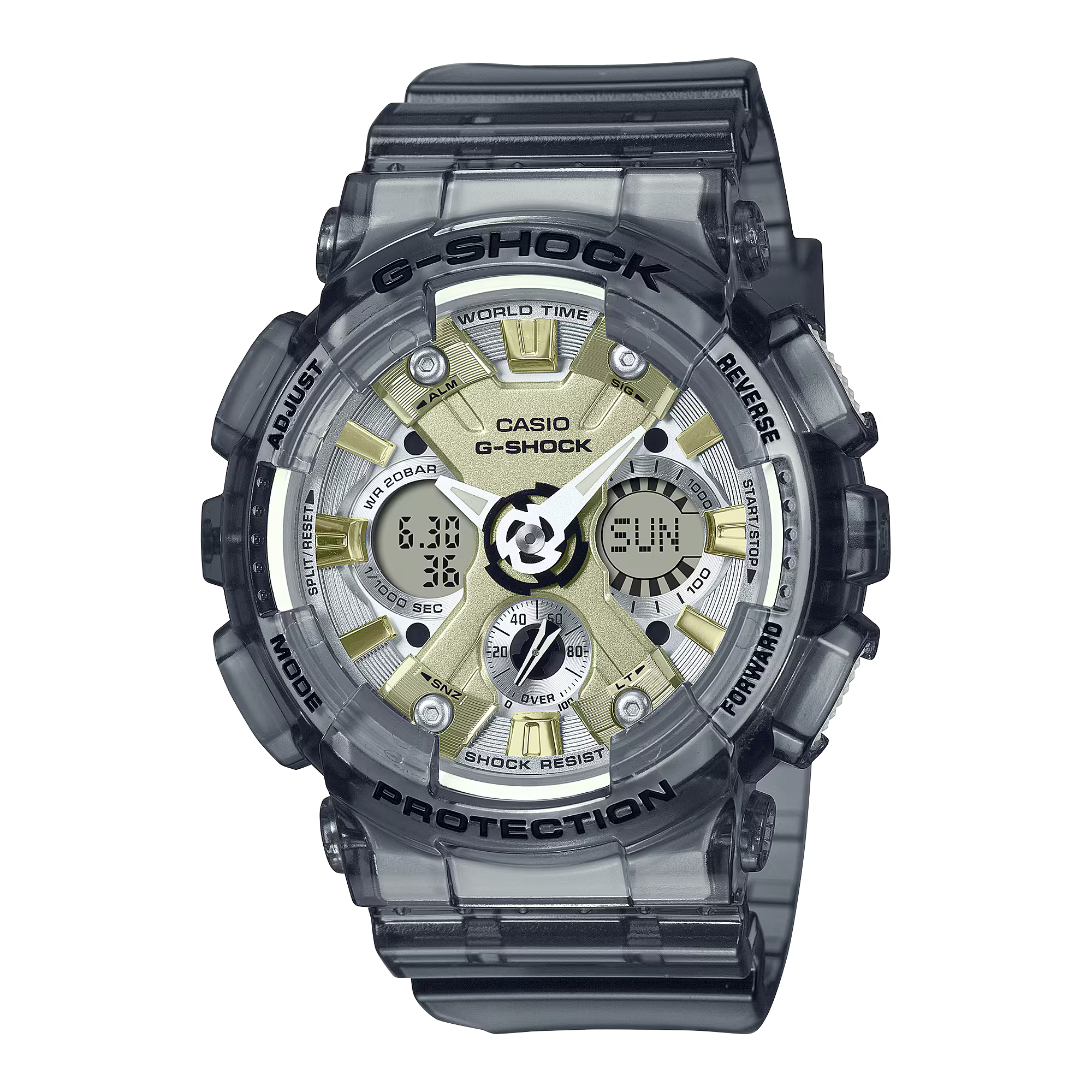 G-Shock Analog Digital Grey Skeleton Band Watch GMAS120120GS-8A