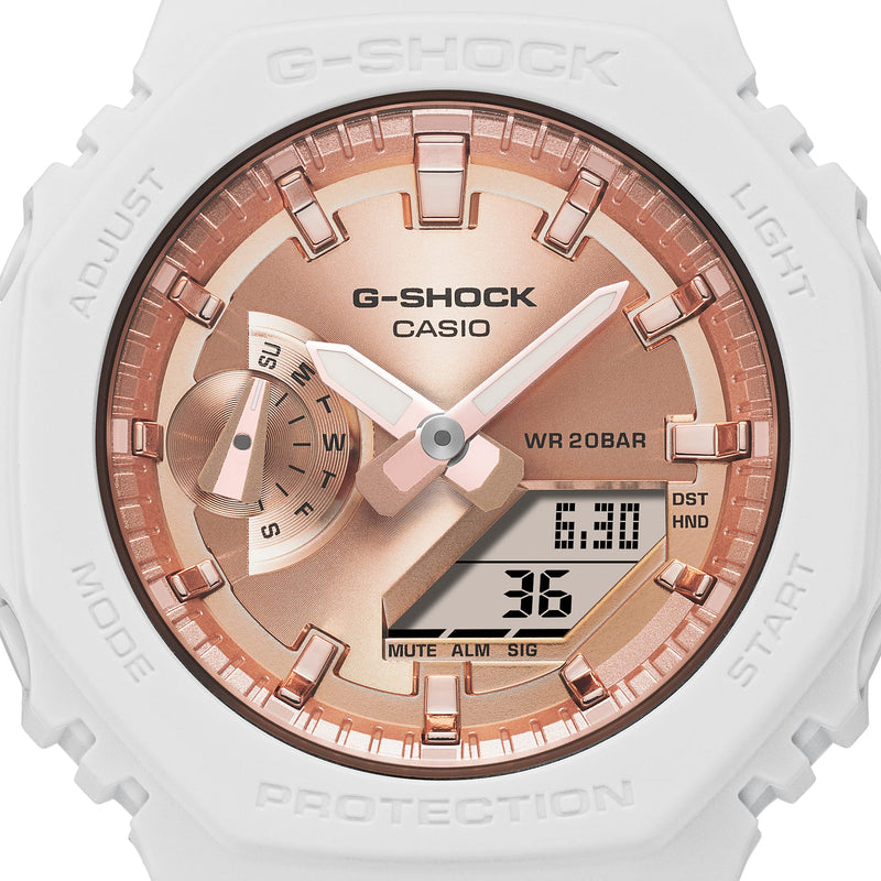 G-Shock Digital Analog Mid DUO White Resin Band Watch GMAS2100MD-7A