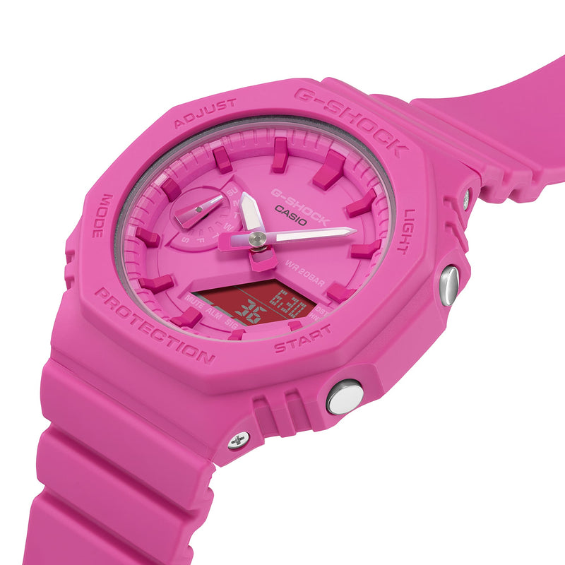 G-Shock Analog-Digital Pink Dial Resin Band Watch GMAS2100P-4A