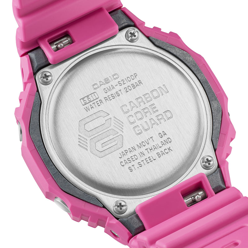 G-Shock Analog-Digital Pink Dial Resin Band Watch GMAS2100P-4A