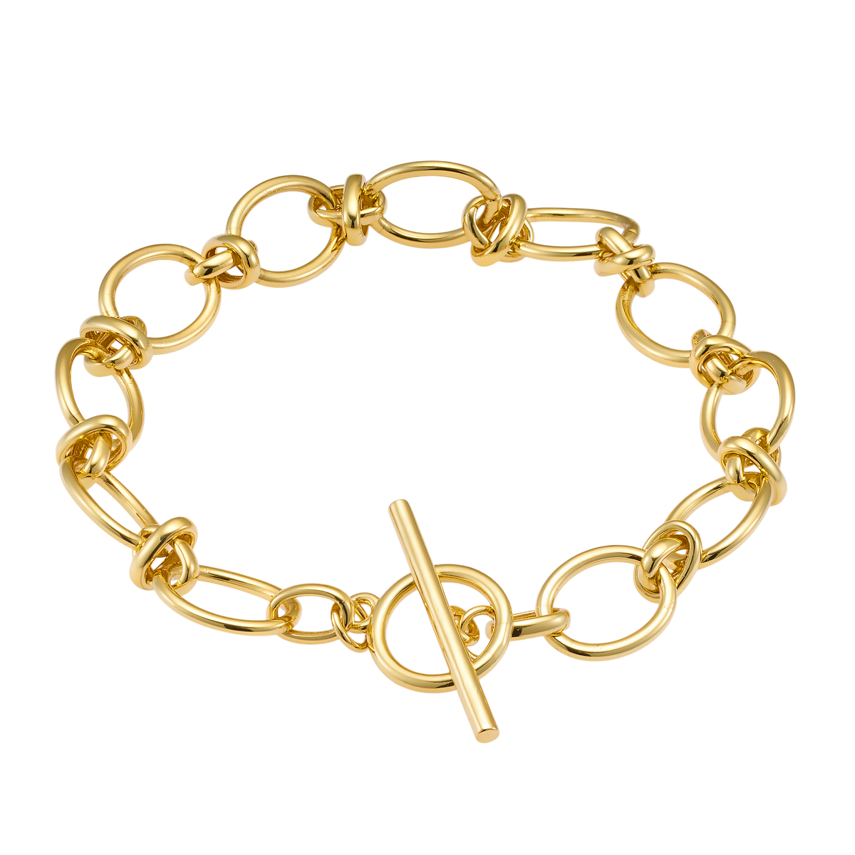 Gold Vermeil Lustre 14k Gold Vermeil Linked T-Bar Bracelet 19cm GVB0004Y GVB0004Y front packshot