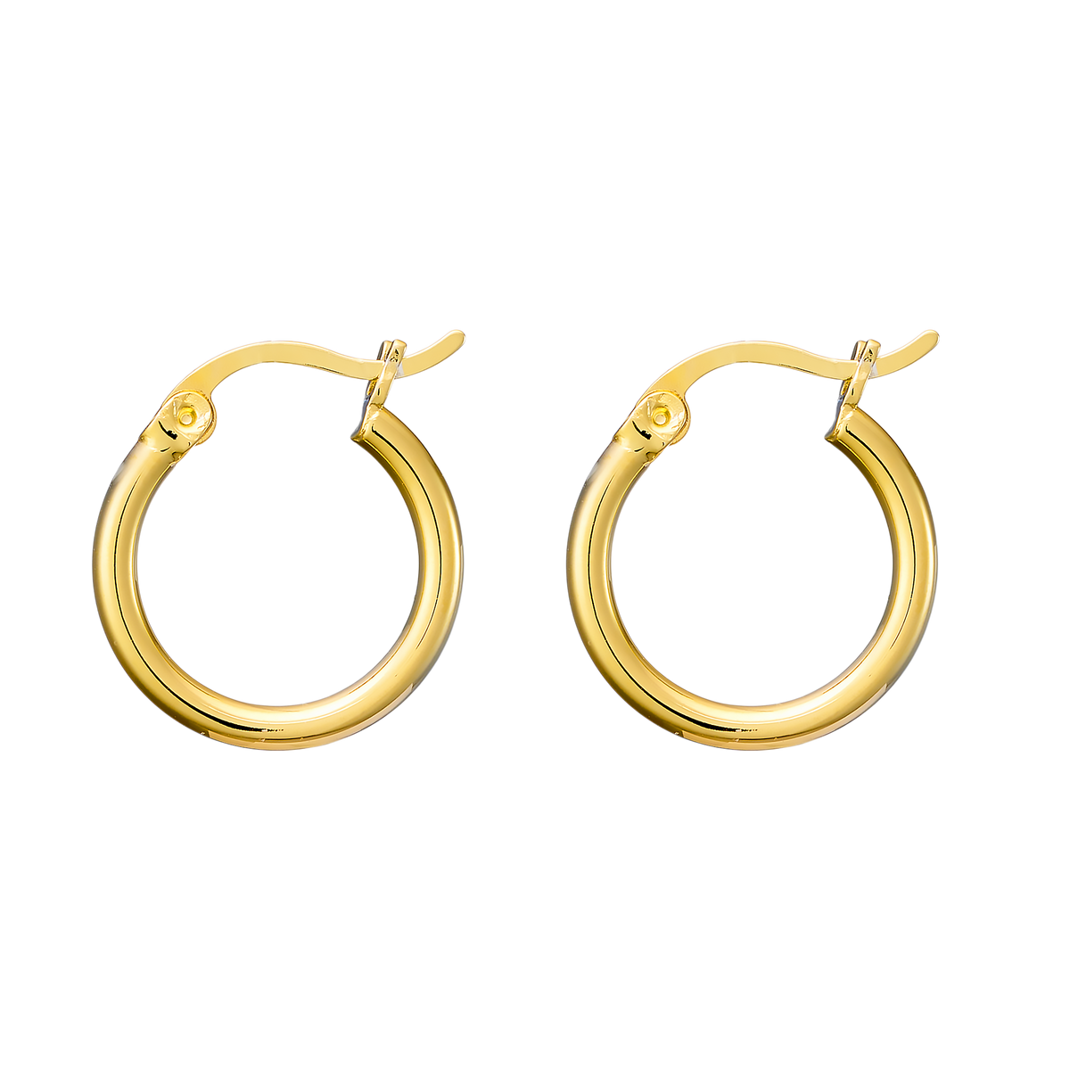 Gold Vermeil Icon 14K Gold Vermeil Plain 15mm Hoop Earrings GVE0012Y GVE0012Y front packshot