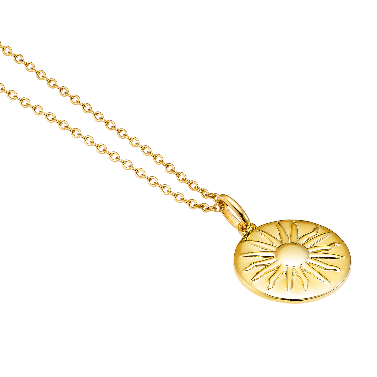 Gold Vermeil Lustre 14k Gold Vermeil Medallion Sun Necklace GVN0010Y GVN0010Y view 4