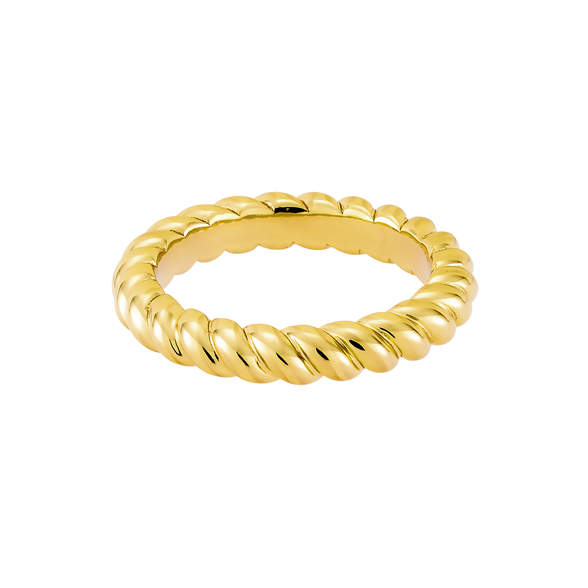 Gold Vermeil Icon 14k Gold Vermeil Twist Band Ring GVR0003Y-6 front packshot
