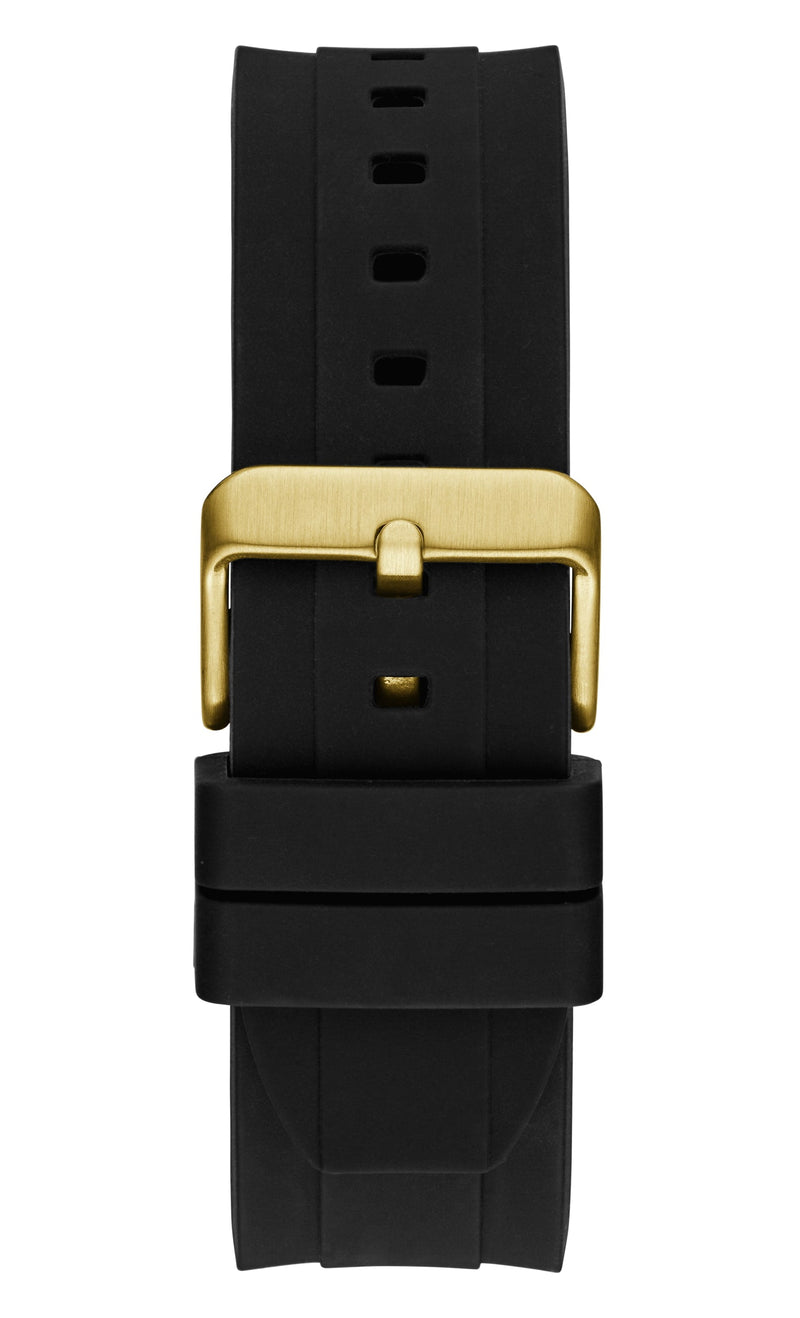 Guess Empire Black Dial Rubber Strap Watch GW0583G2
