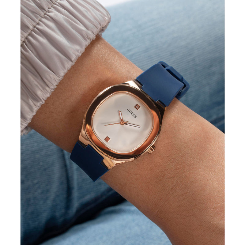 Guess Eve Dress Pink Rose Gold Tone Watch GW0658L3