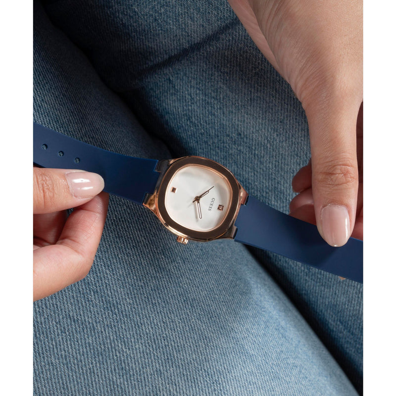Guess Eve Dress Pink Rose Gold Tone Watch GW0658L3