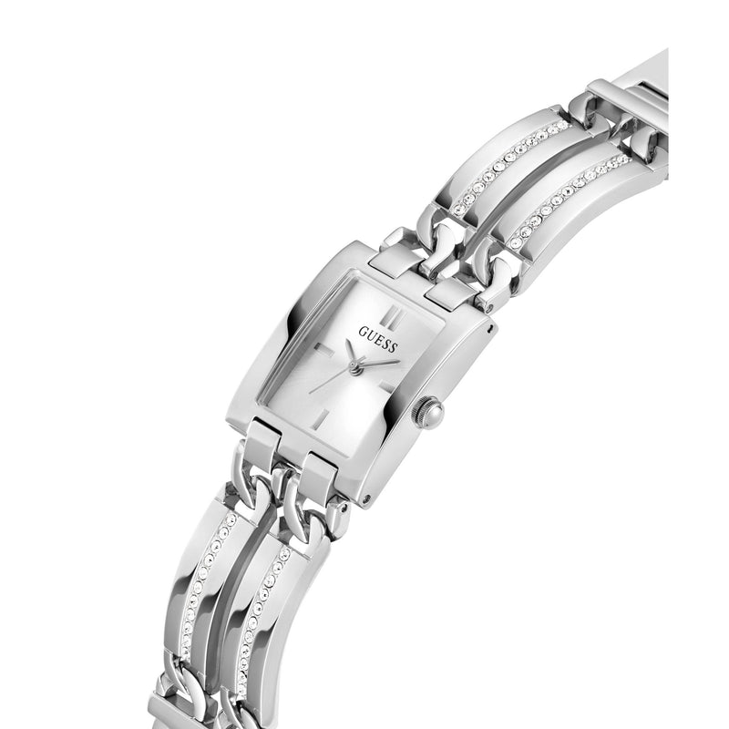 Guess Silver-Tone Square Analog Watch GW0668L1