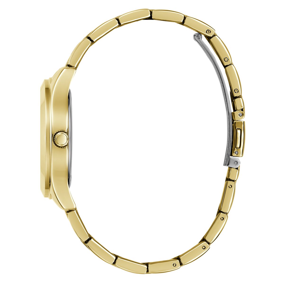 Guess Tri Plaque Champagne Dial Gold Stainless Steel Watch GW0675L2