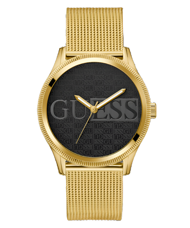 Guess Reputation Black Dial Gold Tone Analog Watch GW0710G2