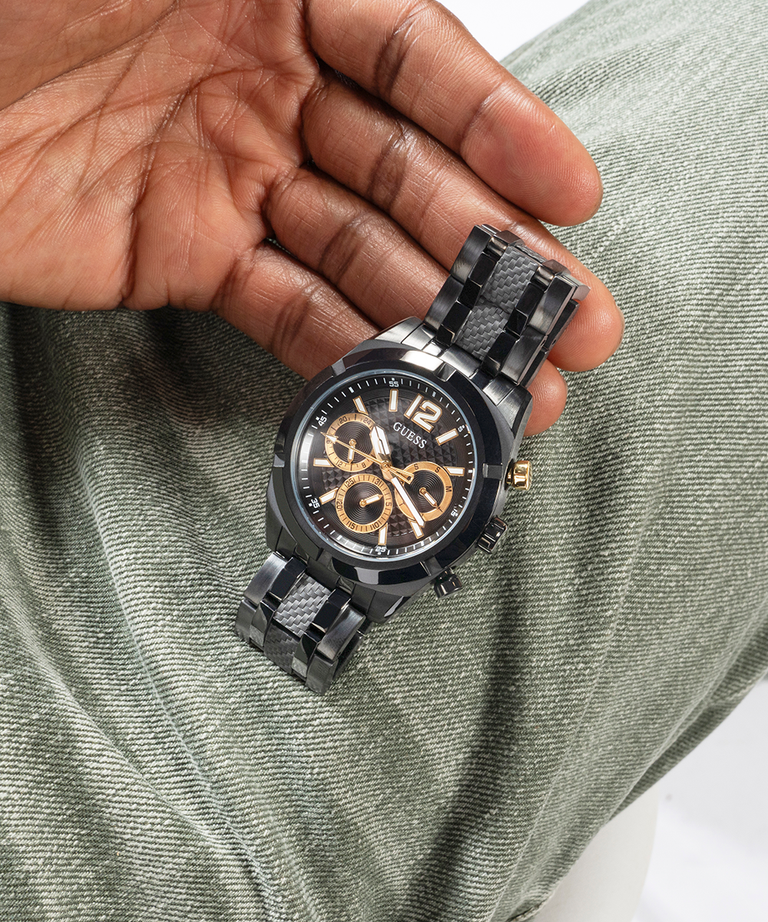 Guess Black Dial Black Tone Multi-function Watch GW0714G4