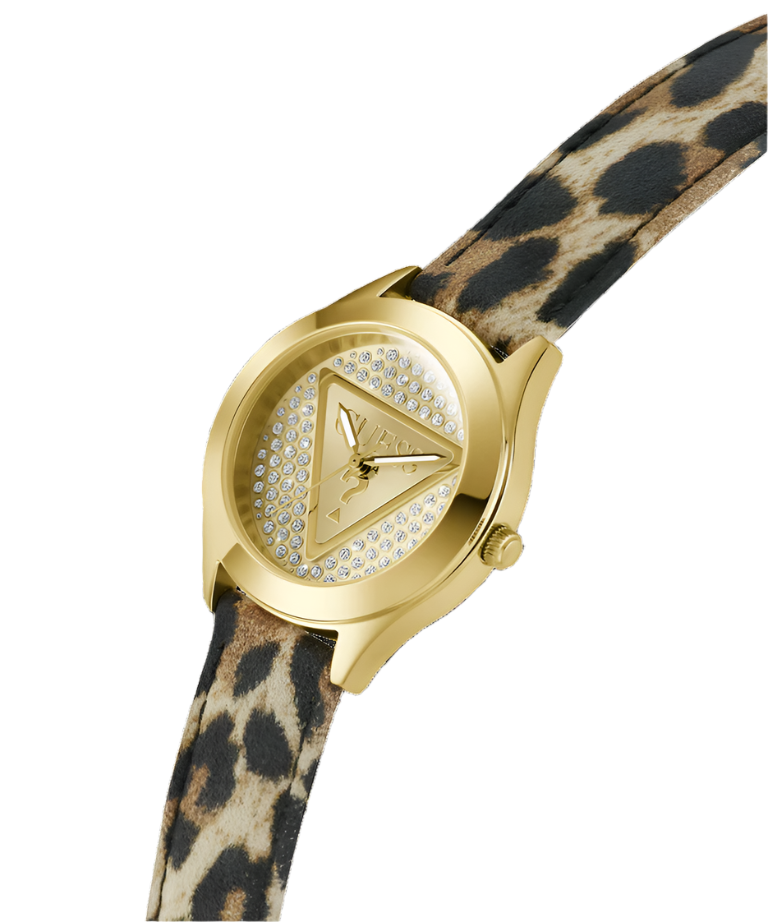 Guess Glitz Plaque Gold Tone Analog Watch GW0745L2