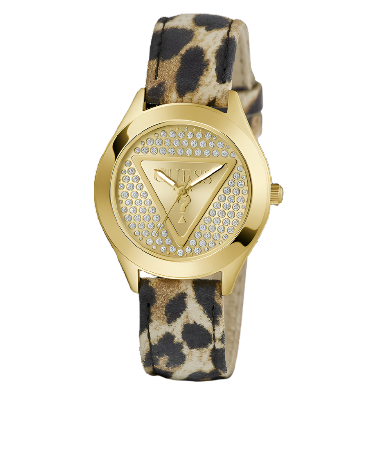 Guess Glitz Plaque Gold Tone Analog Watch GW0745L2