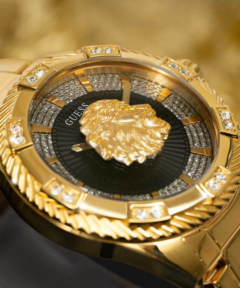Guess Beast Black Dial Gold Stainless Steel Watch GW0783G1