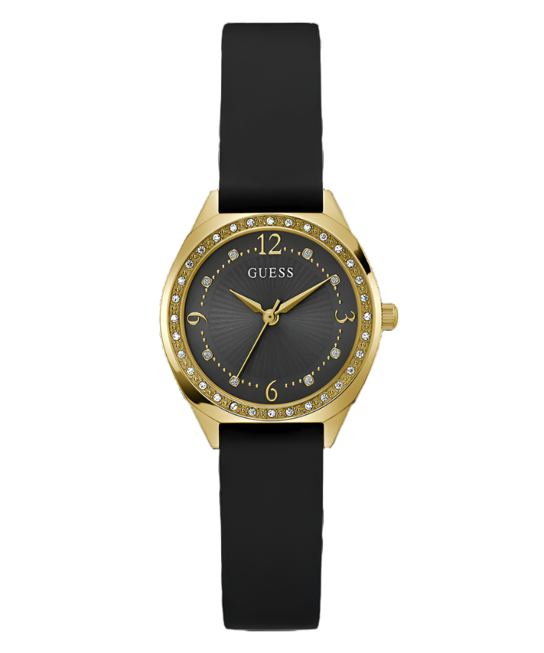 Guess Charlotte Crystal Black Gold Tone Analog GW0820L1