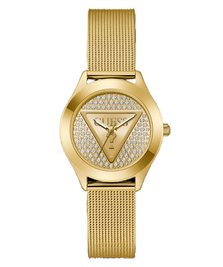 Guess Glitz Plaque Champagne Dial Gold Stainless Steel Watch  display picture 3