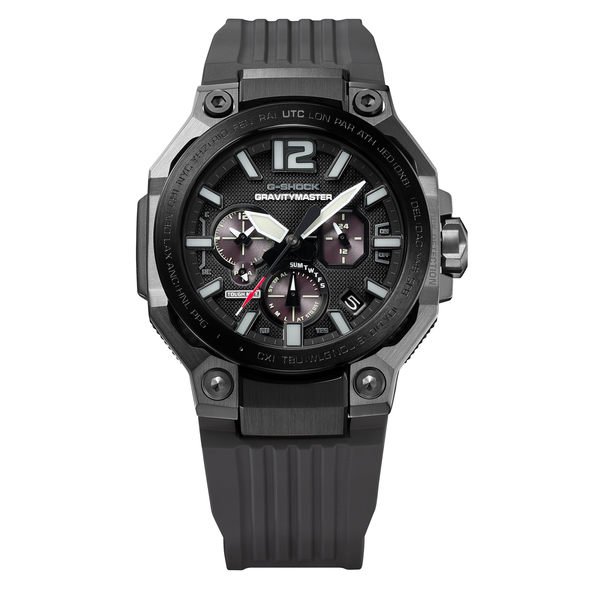 G-Shock Gravitymaster GWRB3000B-8A carbon case, angled view.