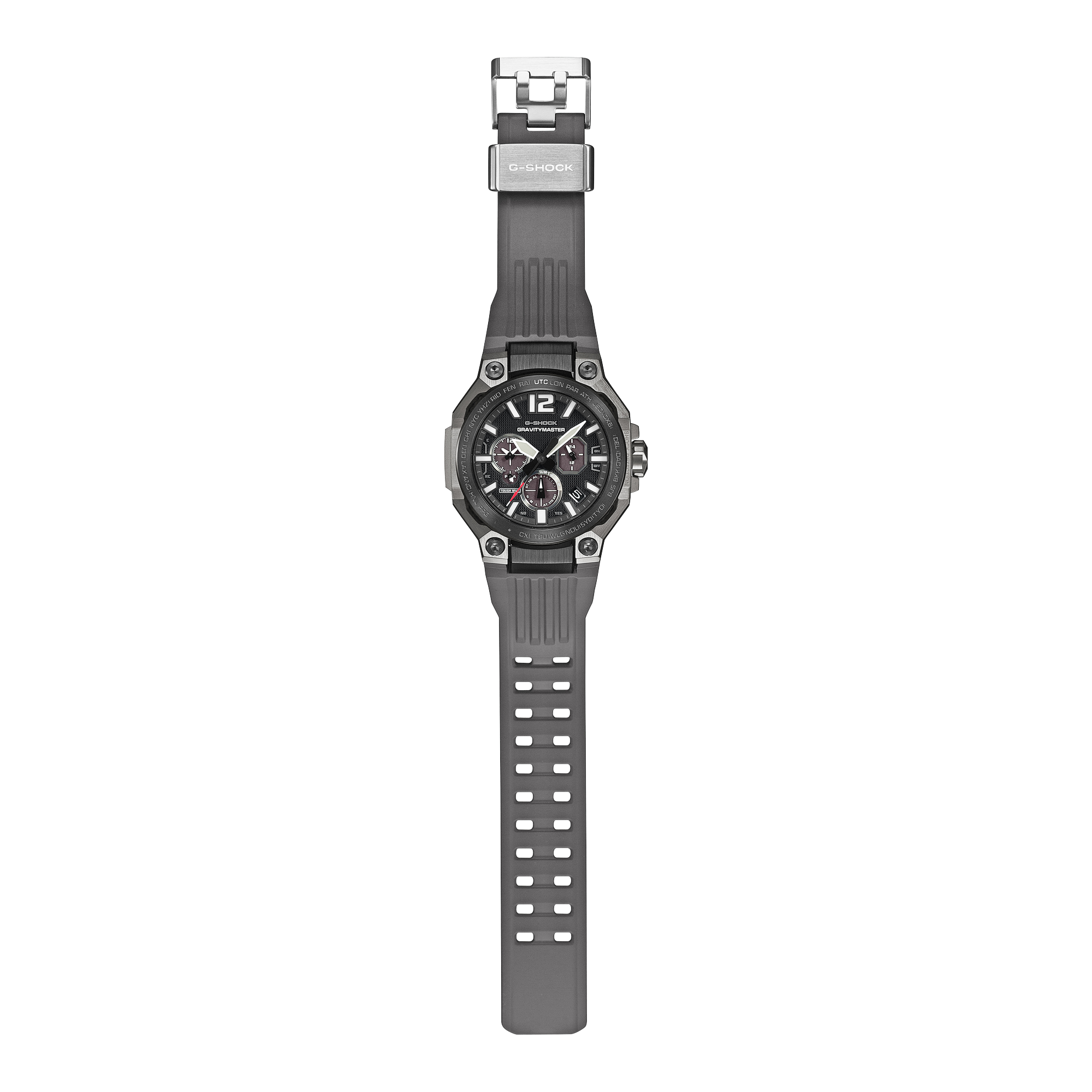 G-Shock Gravitymaster GWRB3000B-8A with the Super Illuminator backlight on.