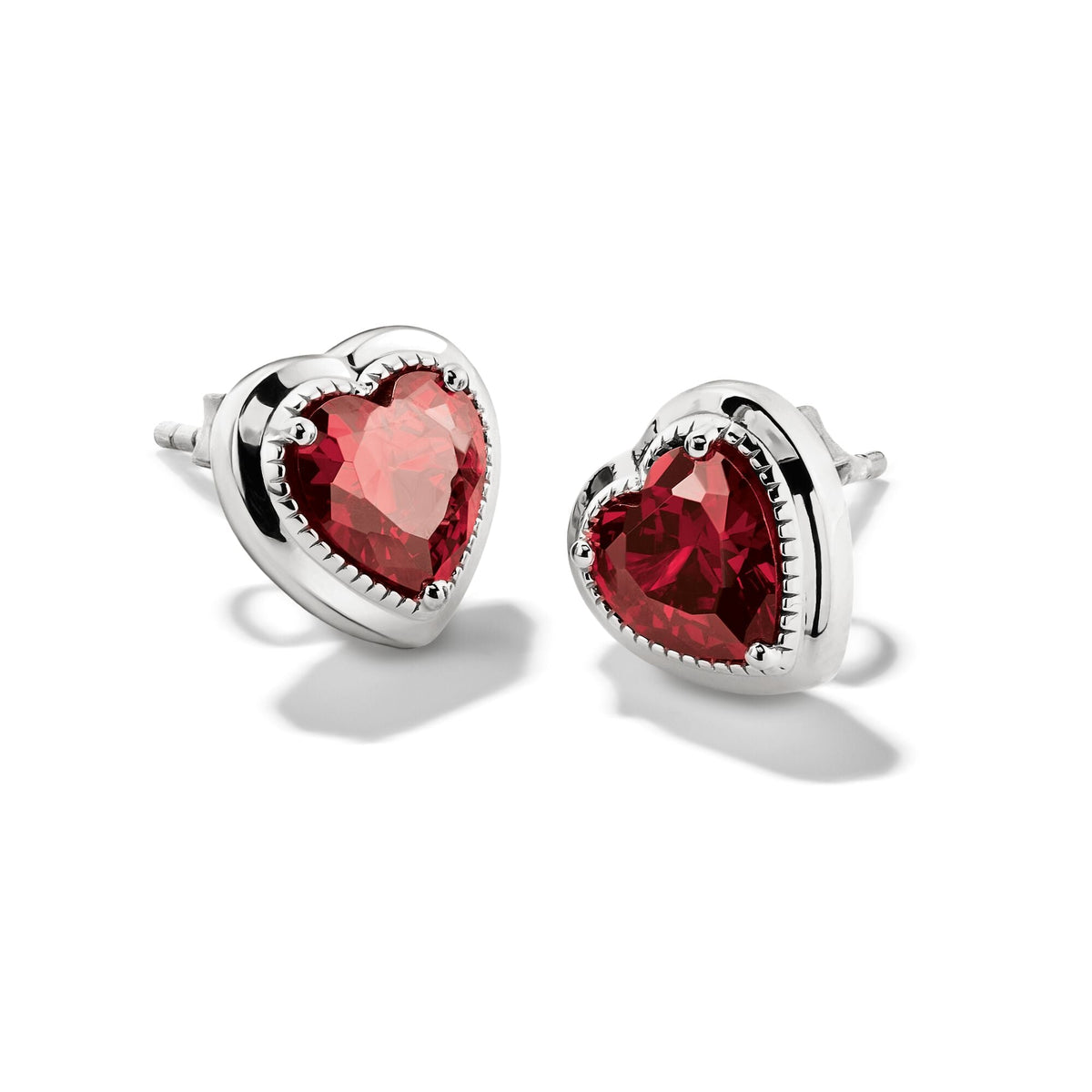 Thomas Sabo Small Red Heart Stud Earrings Silver