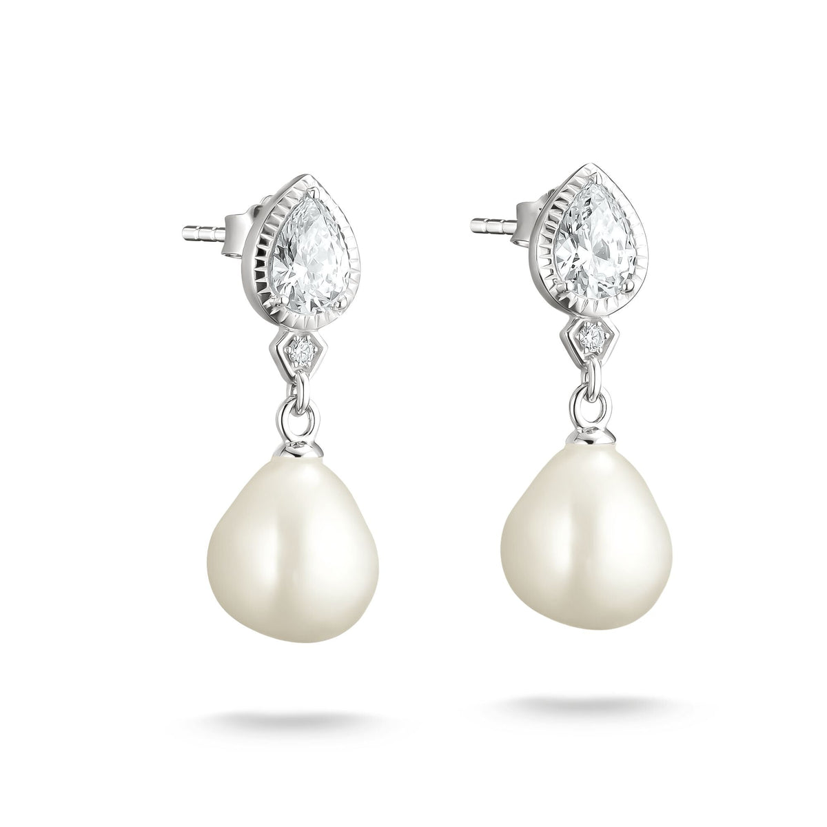Thomas Sabo Earrings pearl with zirconia in teardrop shape