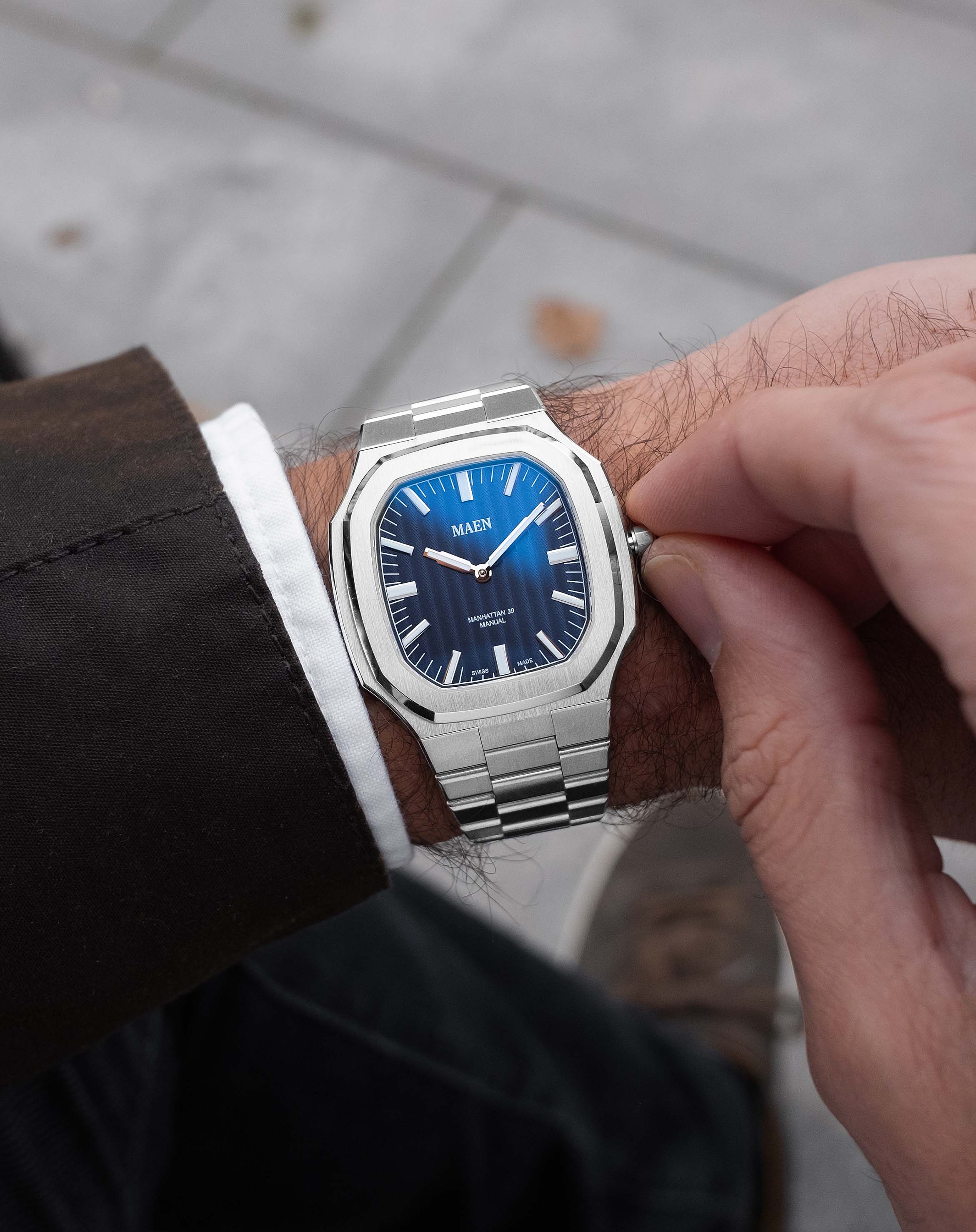 MAEN Manhattan 39 Ultra-Thin Blue M4.1.2 | Watch Direct