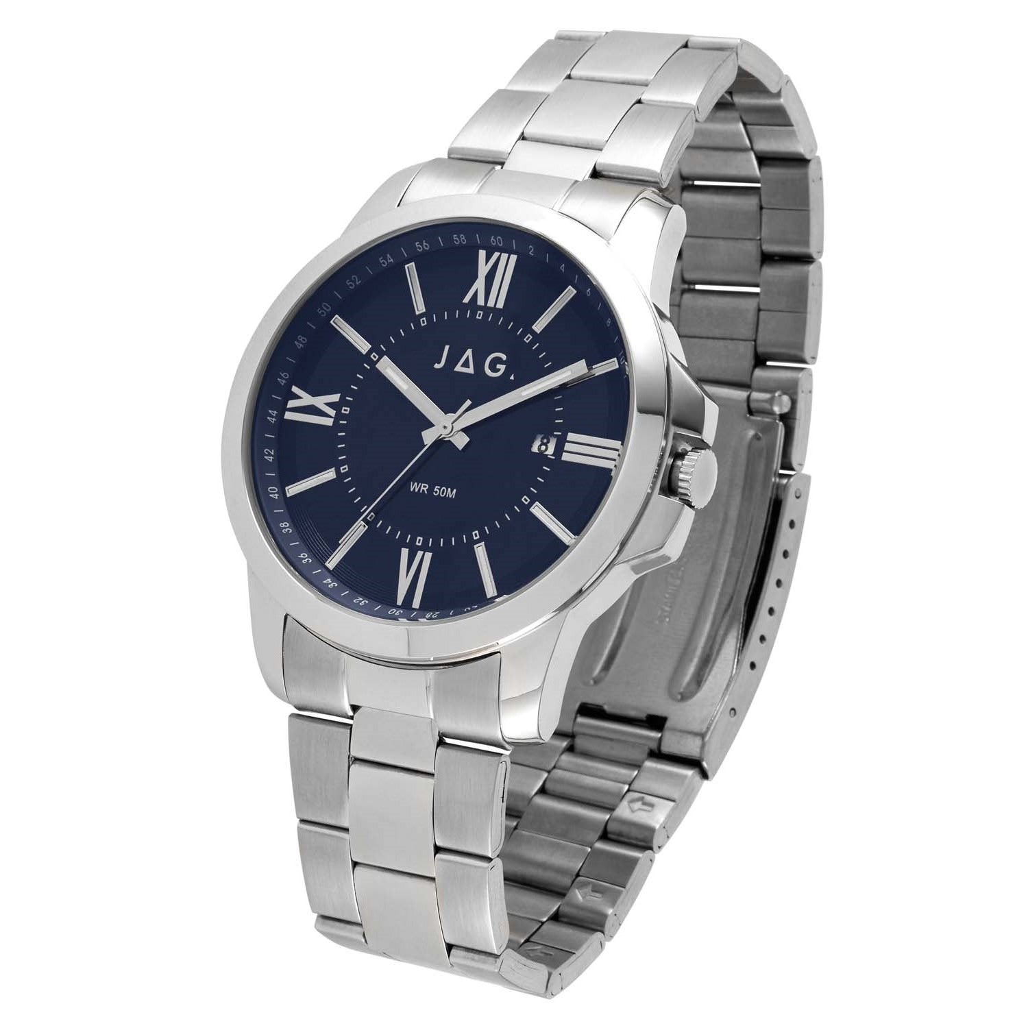 Jag Xavier Silver Alloy 44mm Mens Watch Versatile Classic Design