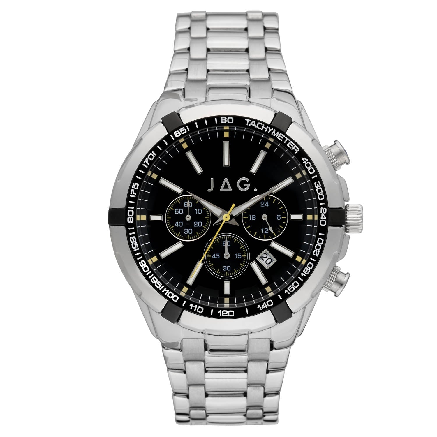 Jag Boss Silver Stainless Steel 46mm Watch for Men Classic Style