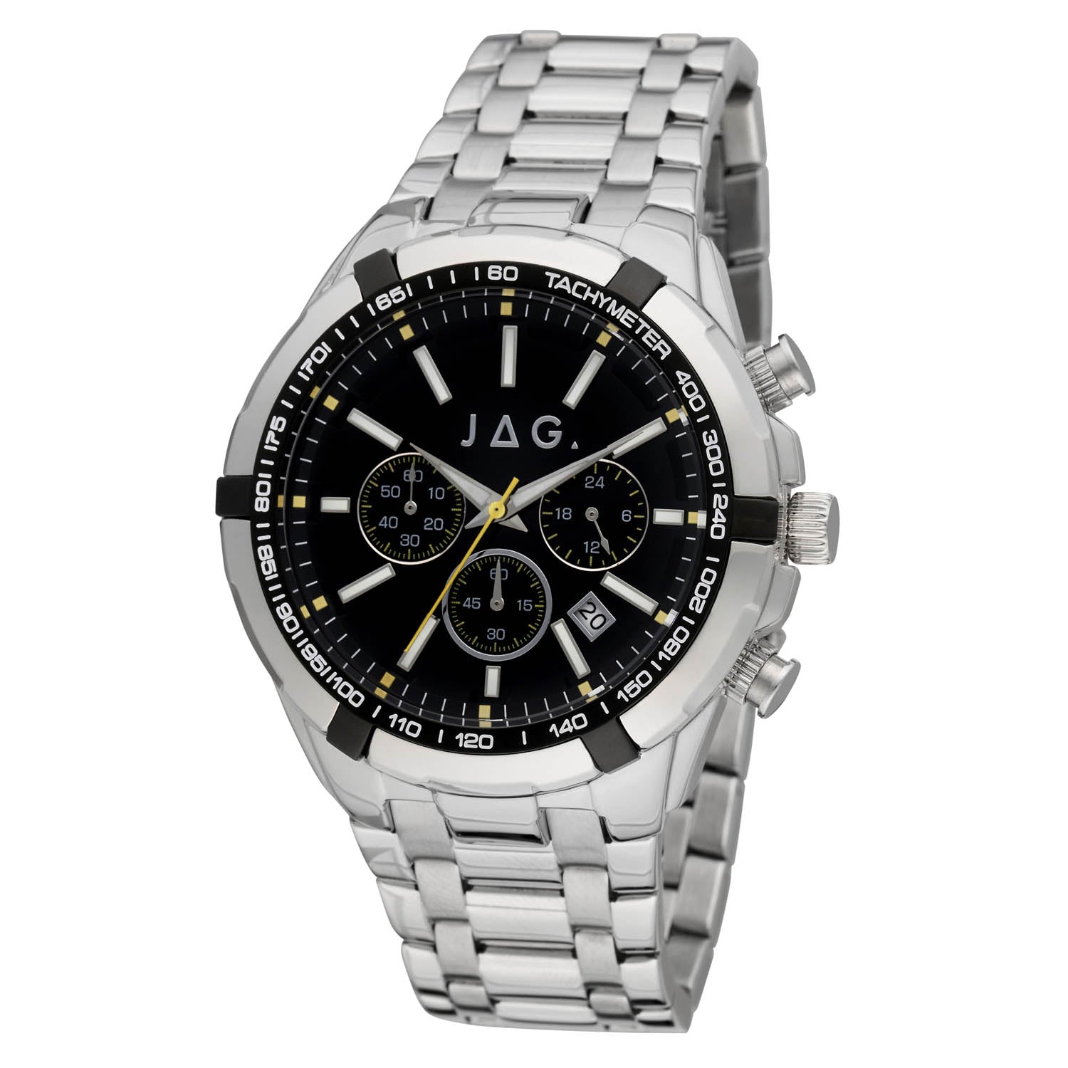 Jag Boss Silver Stainless Steel 46mm Watch for Men Classic Style