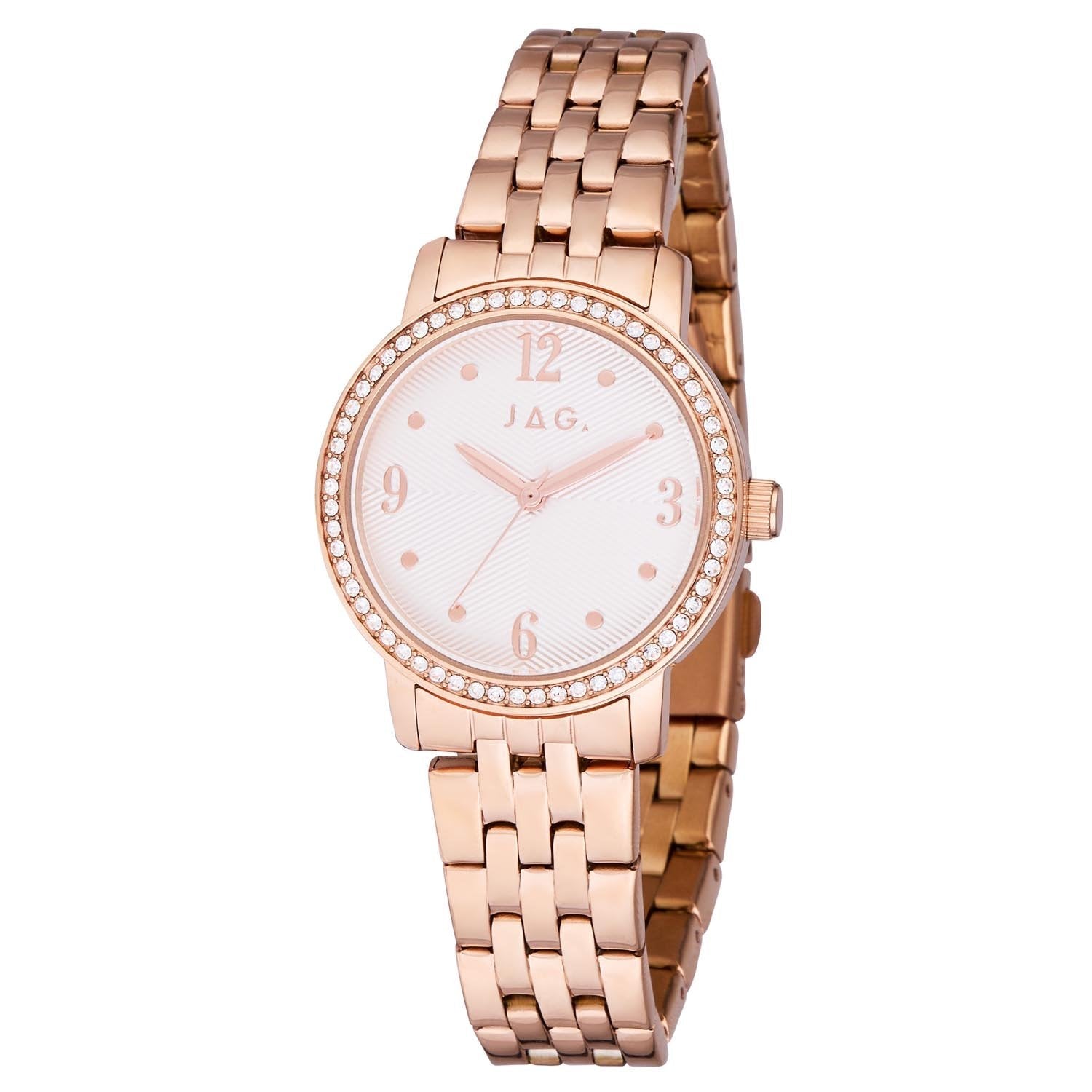 Jag Stephanie Rose Gold 32mm Watch Elegant Womens Fashion Timepiece