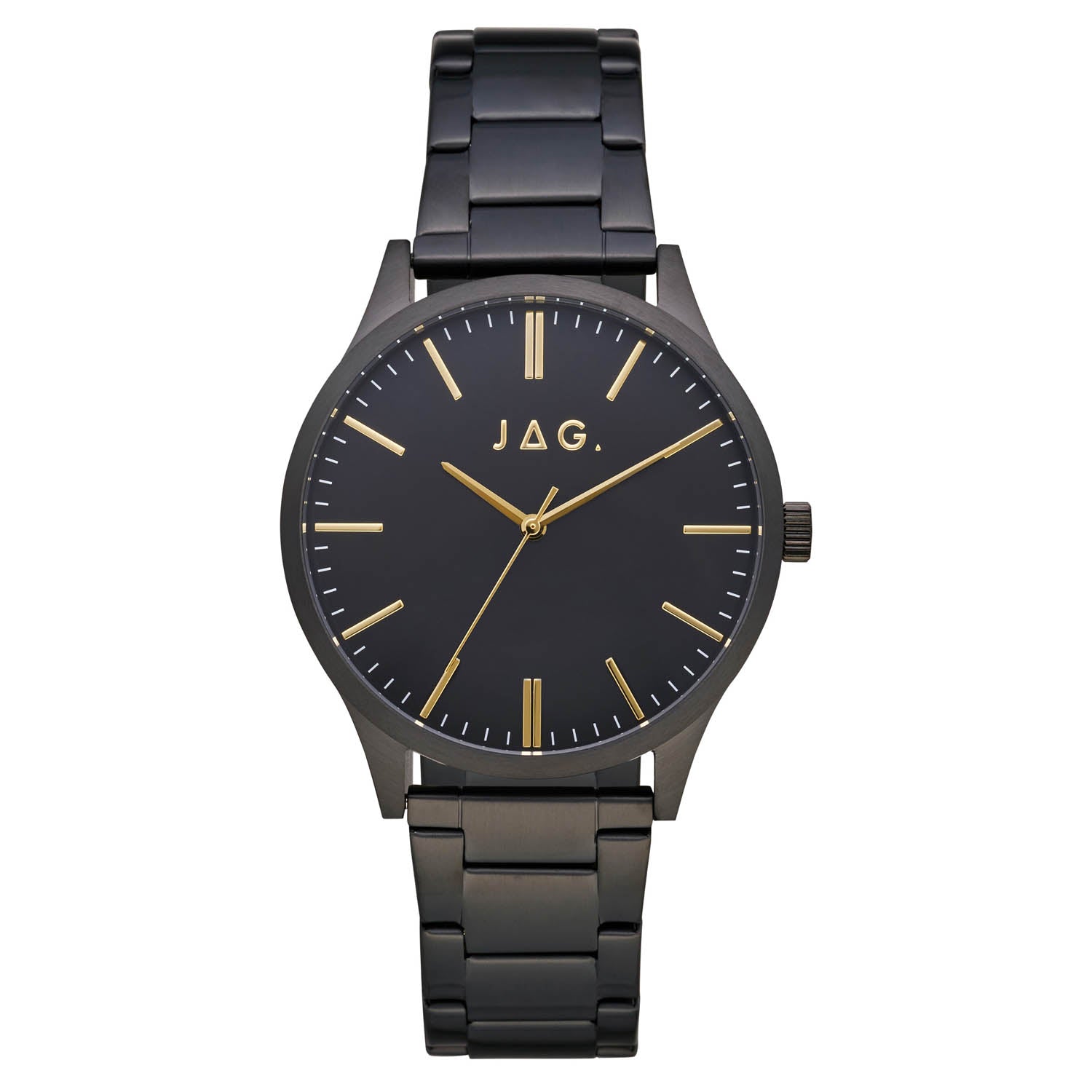 Jag Malcom II Black Stainless Steel 45mm Mens Watch Luxury Style