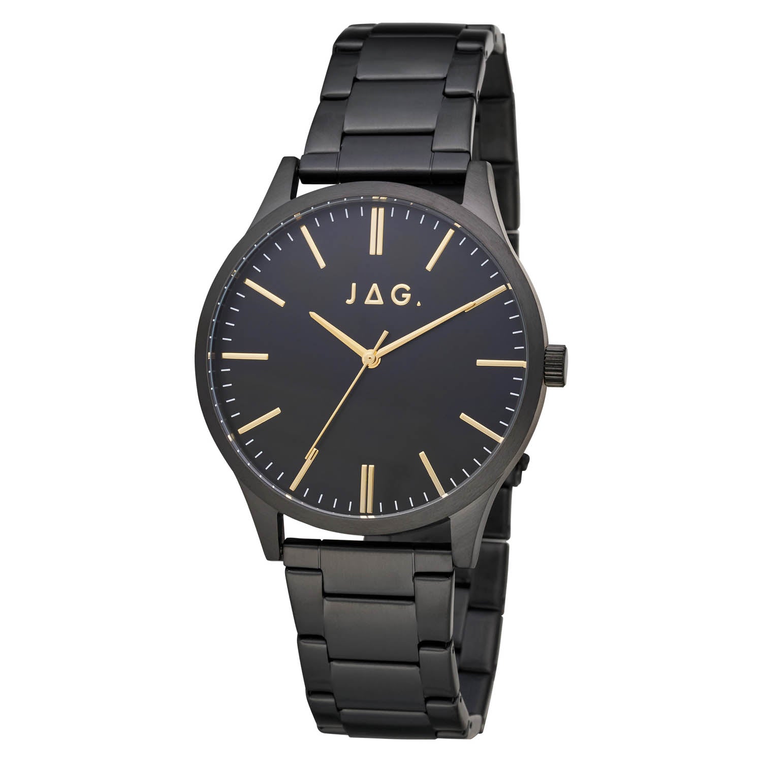 Jag Malcom II Black Stainless Steel 45mm Mens Watch Luxury Style