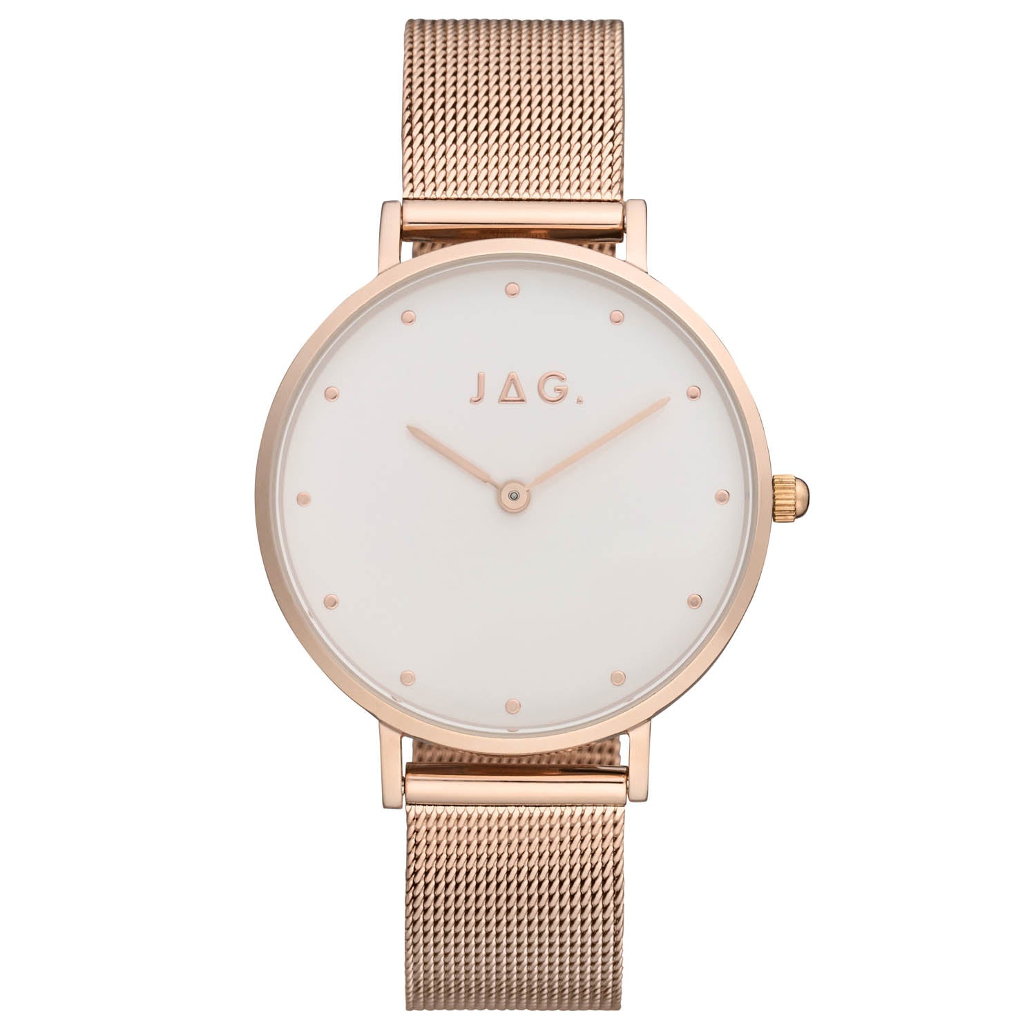 Jag Alice Rose Gold Stainless Steel Womens 32mm Watch Luxury Timepiece