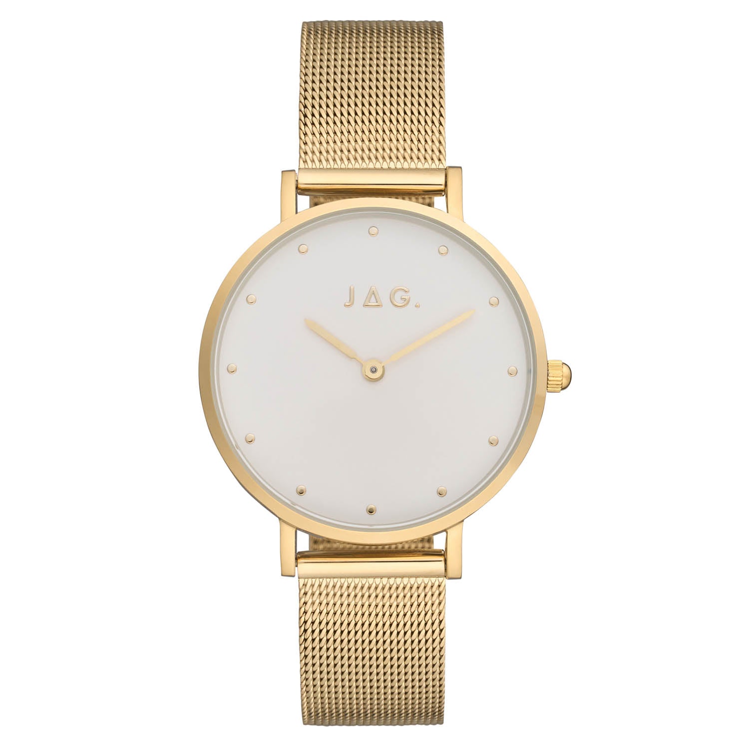 Jag Alice Gold Stainless Steel 32mm Watch for Women Classic Style