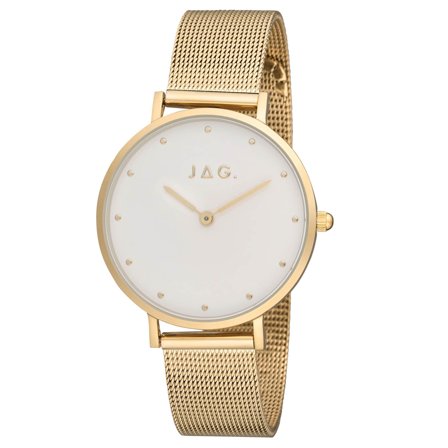 Jag Alice Gold Stainless Steel 32mm Watch for Women Classic Style