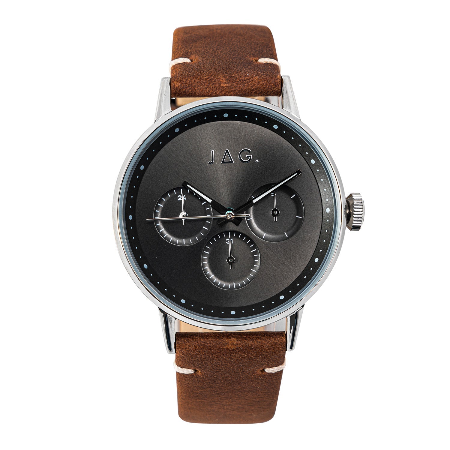 JAG Norwood Silver Stainless Steel 42mm Mens Watch Classic Style
