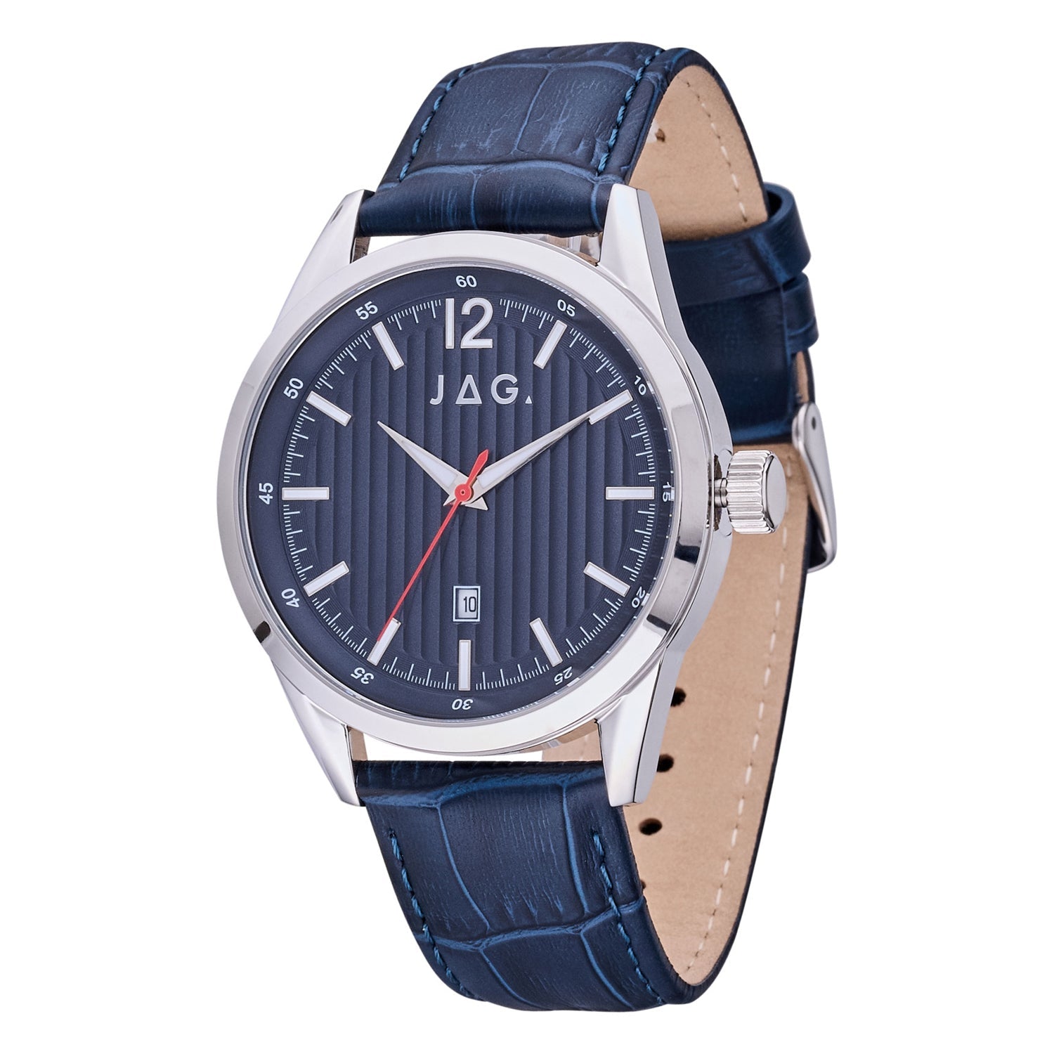 Jag Colo Silver Stainless Steel Mens Watch 44mm Modern Design