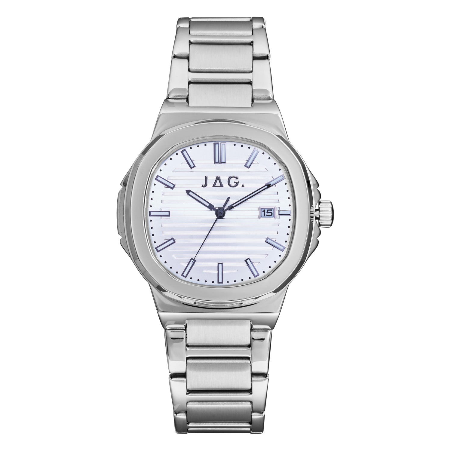 Jag Eaton Silver Alloy 42mm Mens Watch Sophisticated Modern Design