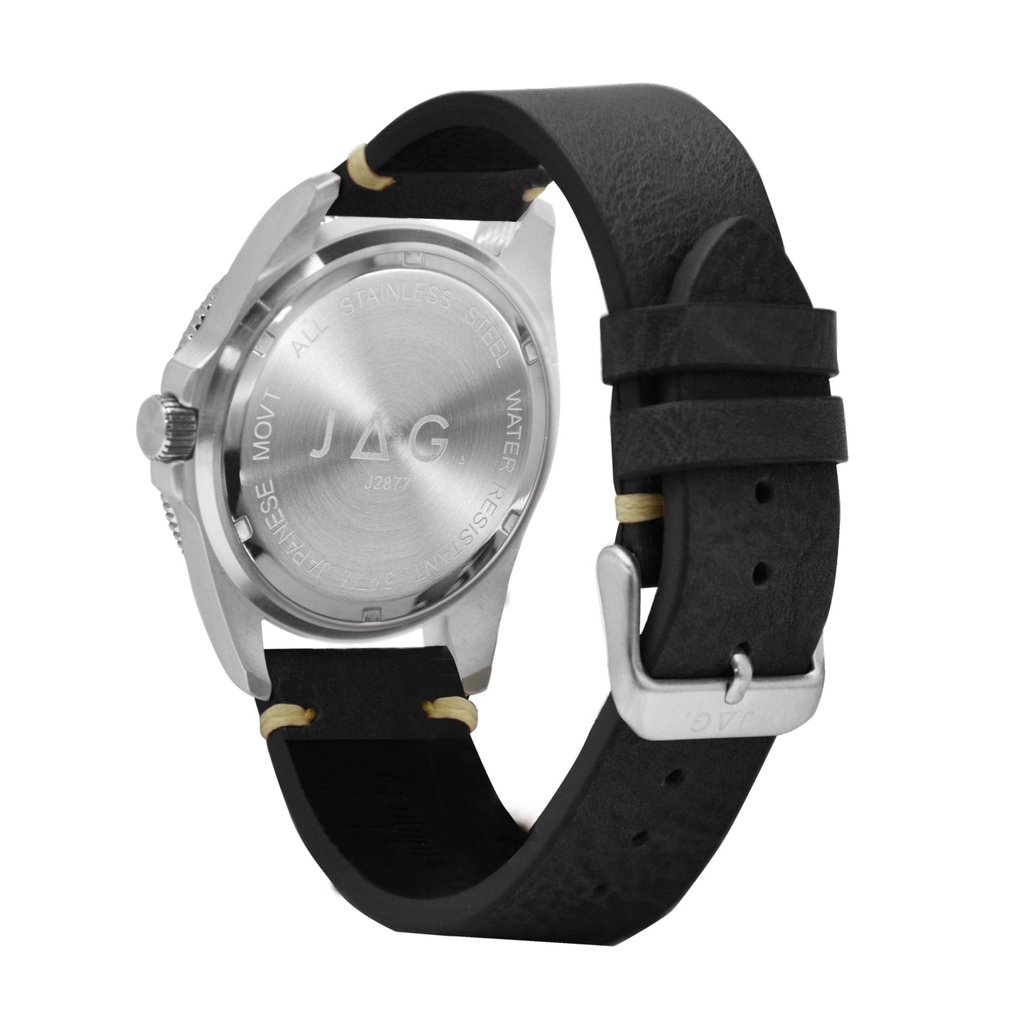 JAG Windsor Black Stainless Steel 44mm Mens Watch Modern Design