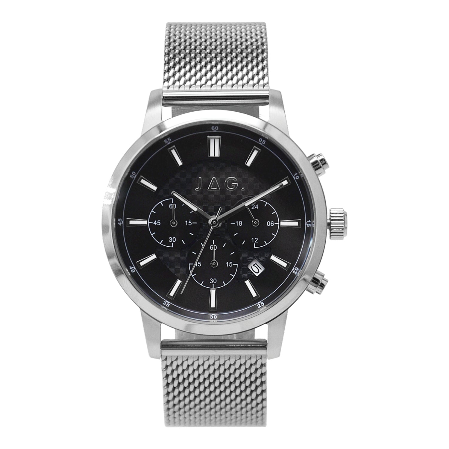 JAG Byron Silver Chronograph Blue Dial Stainless Steel Watch 42mm