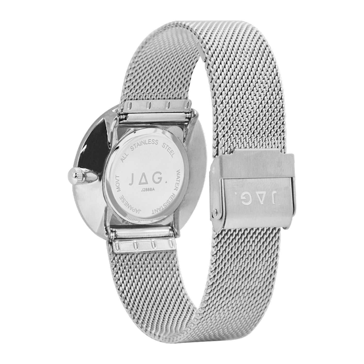 Jag Henley Silver Stainless Steel Watch With Orange Dial 35mm