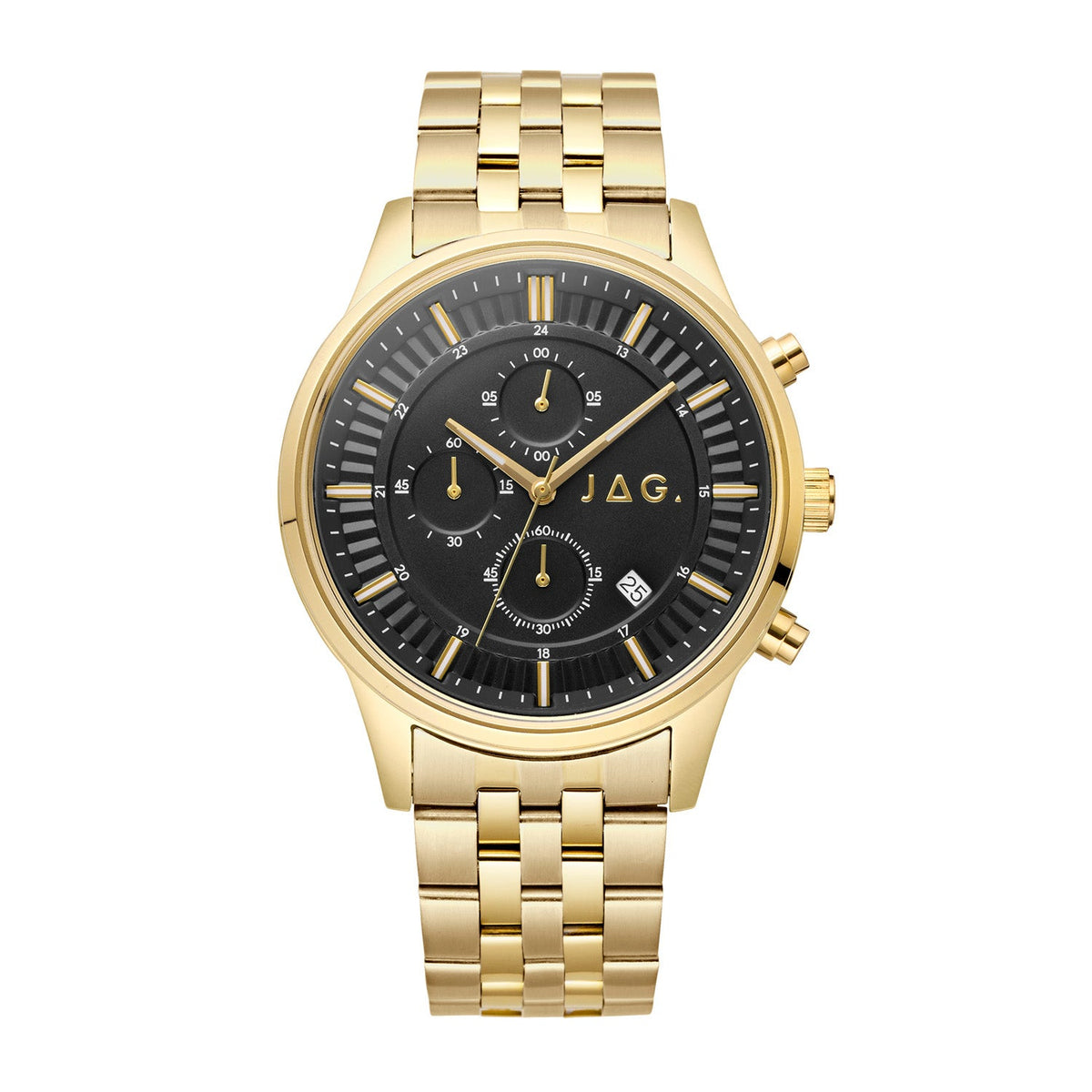 JAG Albany Mens Black Dial 45mm Gold Watch J3015A