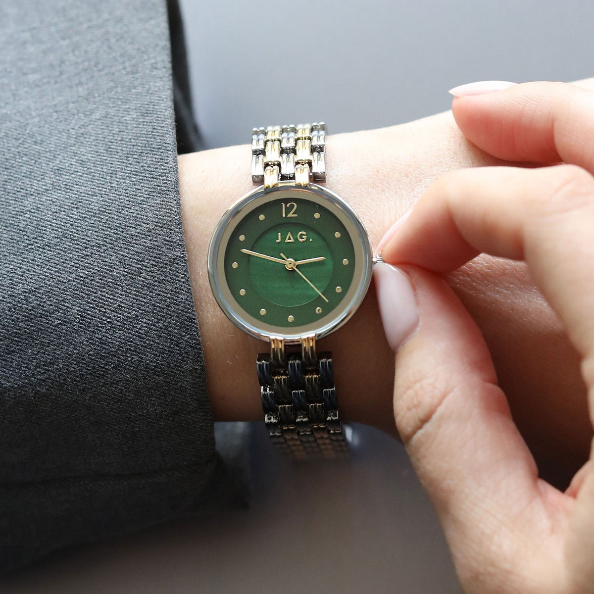 JAG Iluka Womens Green MOP Dial 30mm Two-Tone Watch J3022A