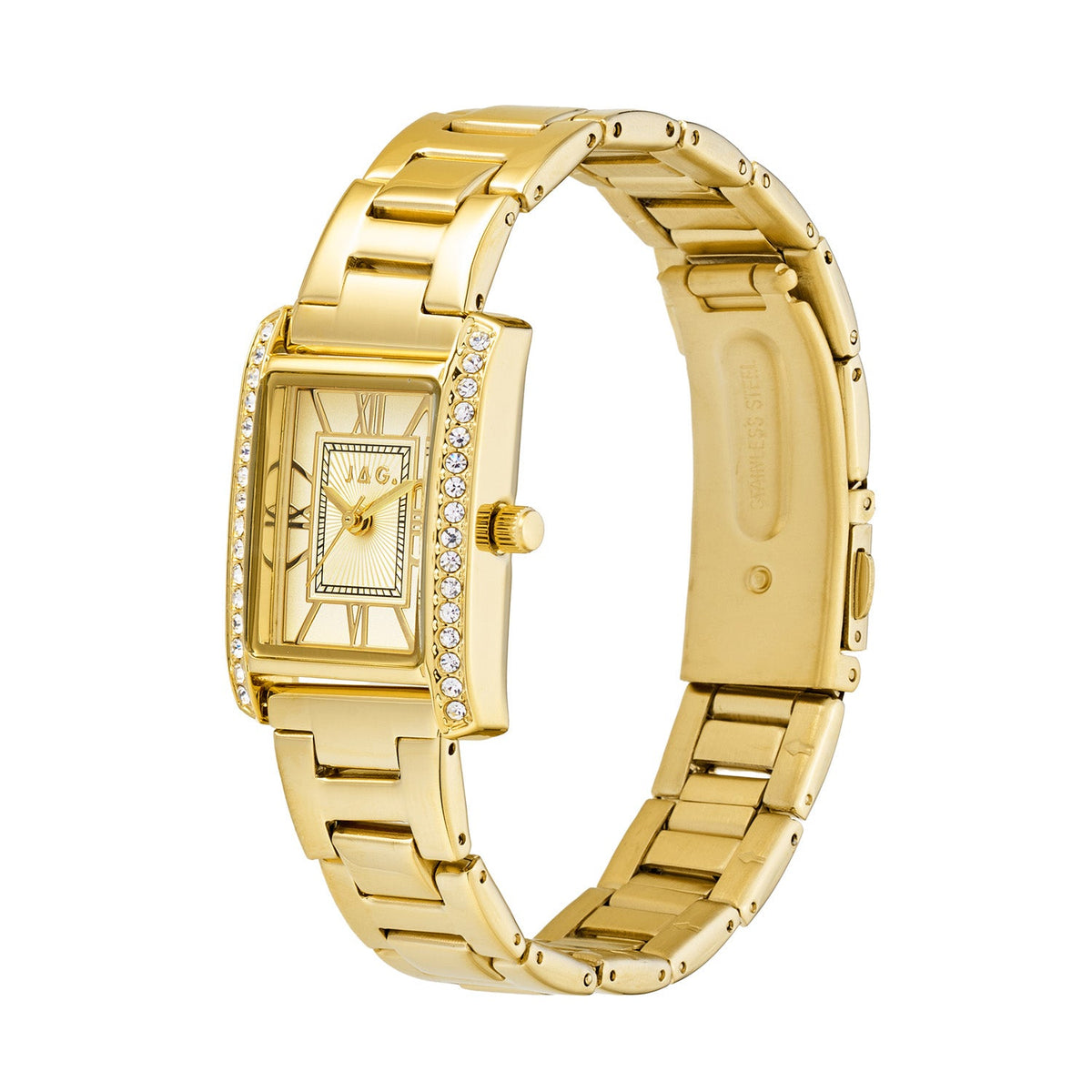 Jag Sienna Gold Dial Gold Steel Womens Watch J3091A view 3