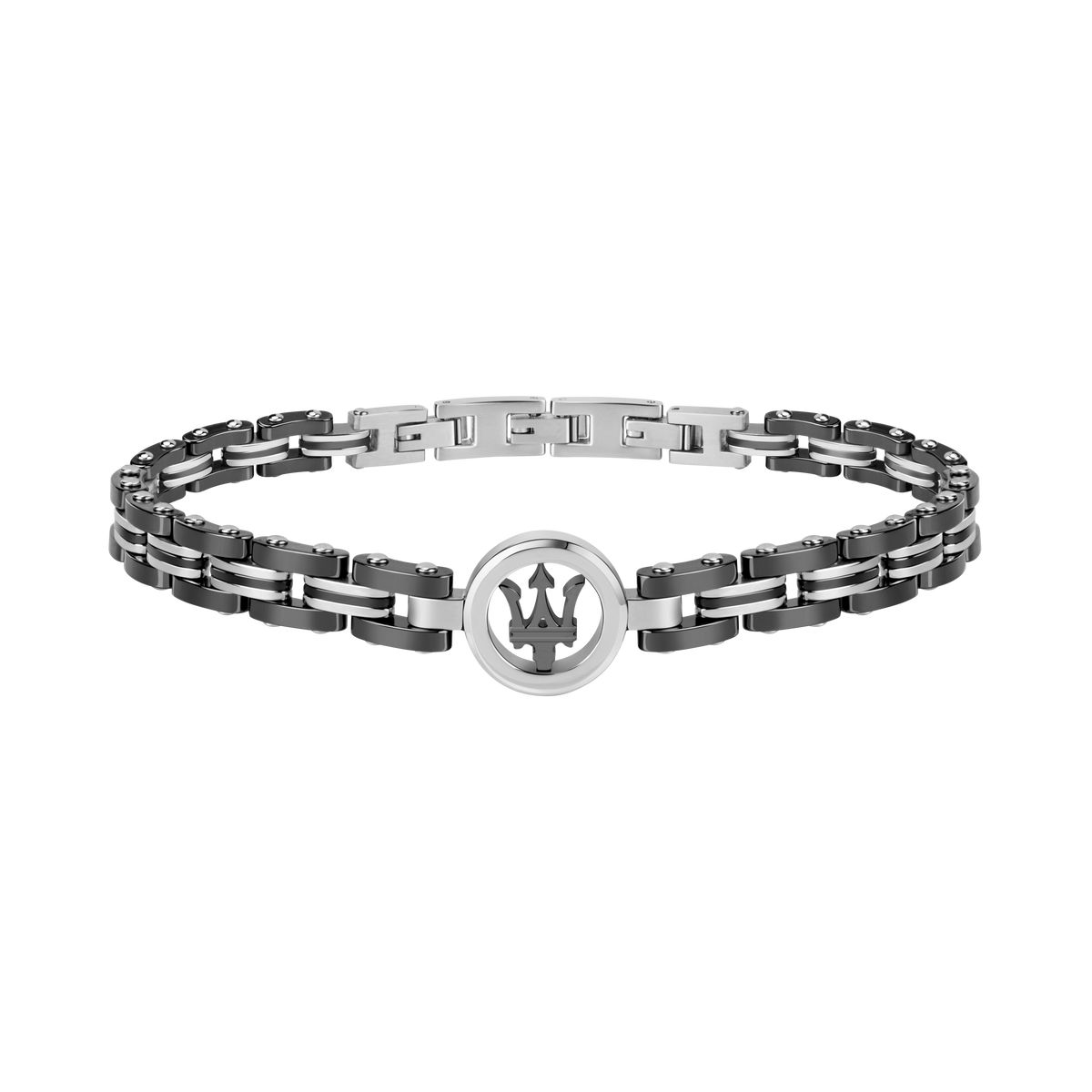 Maserati Ceramic Black with Silver Logo Jewels Bracelet