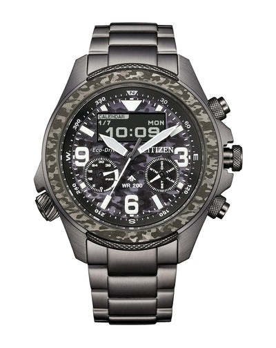 Citizen Promaster Limited Edition Eco-Drive Black Dial Stainless Steel Watch JV1008-63E