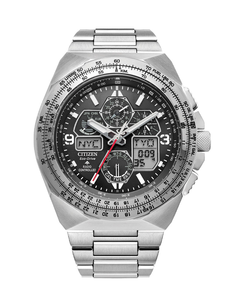 Citizen Promaster Eco-Drive Stainless Steel Black Dial Watch JY8120- 58E