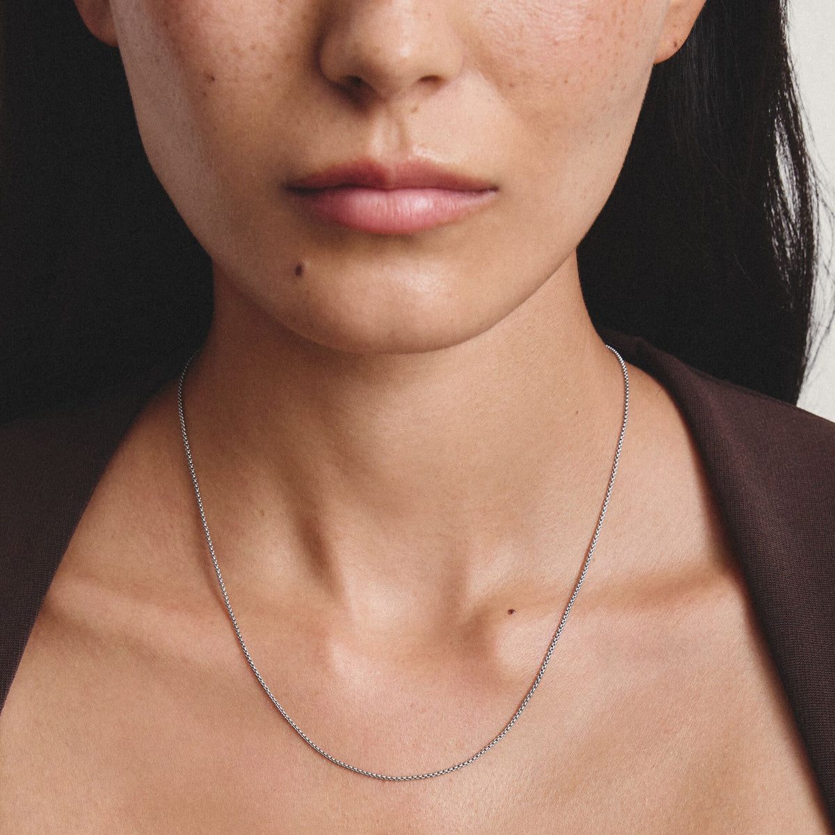 Thomas Sabo Silver-Plated Box Chain Necklace 1mm TKE1106M42 view 3