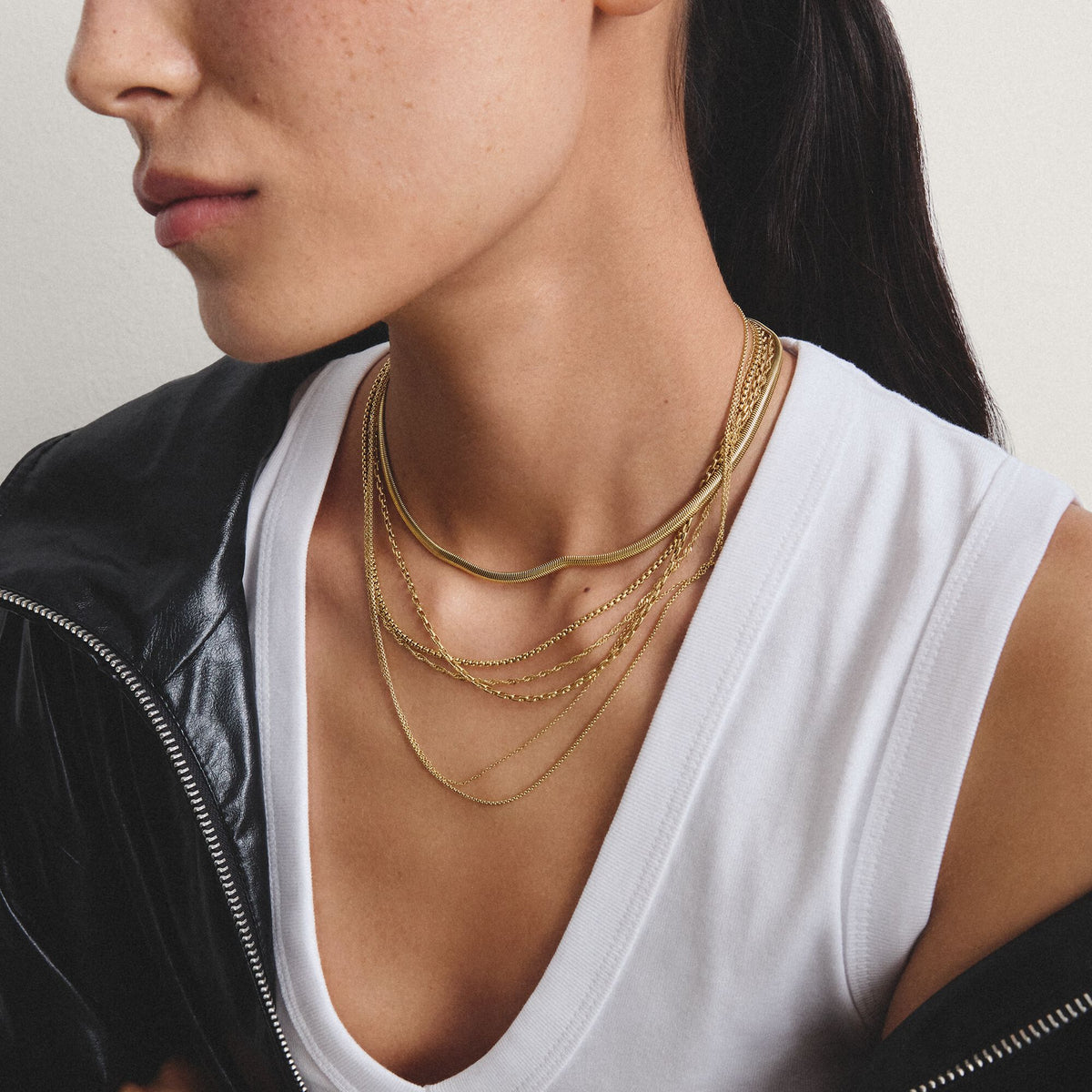 Thomas Sabo Gold-Tone Stainless Steel Snake Chain Necklace 4mm TKE2275SY45 TKE2275SY45 view 3