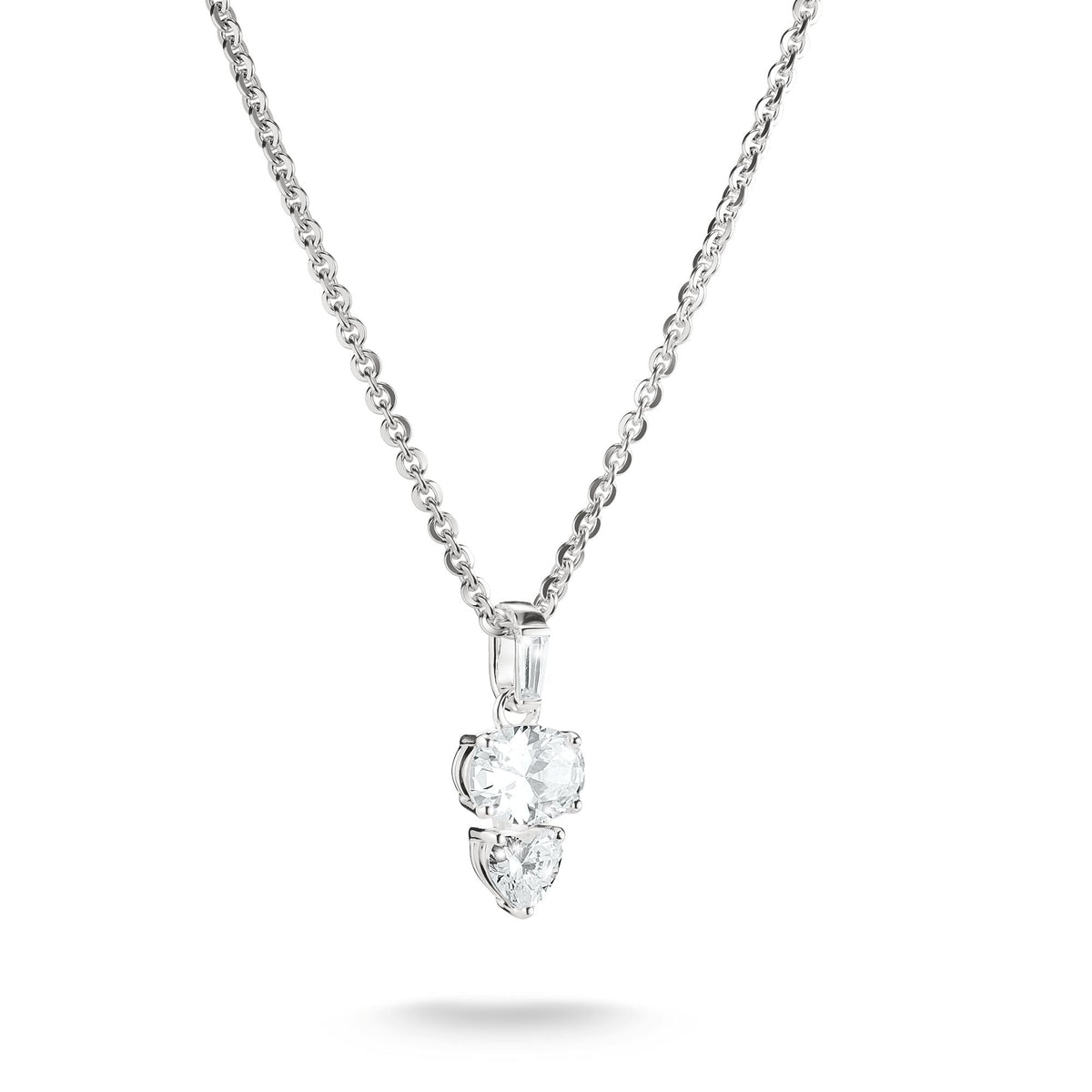 THOMAS SABO Necklace with Oval and Heart Zirconia Stones Silver