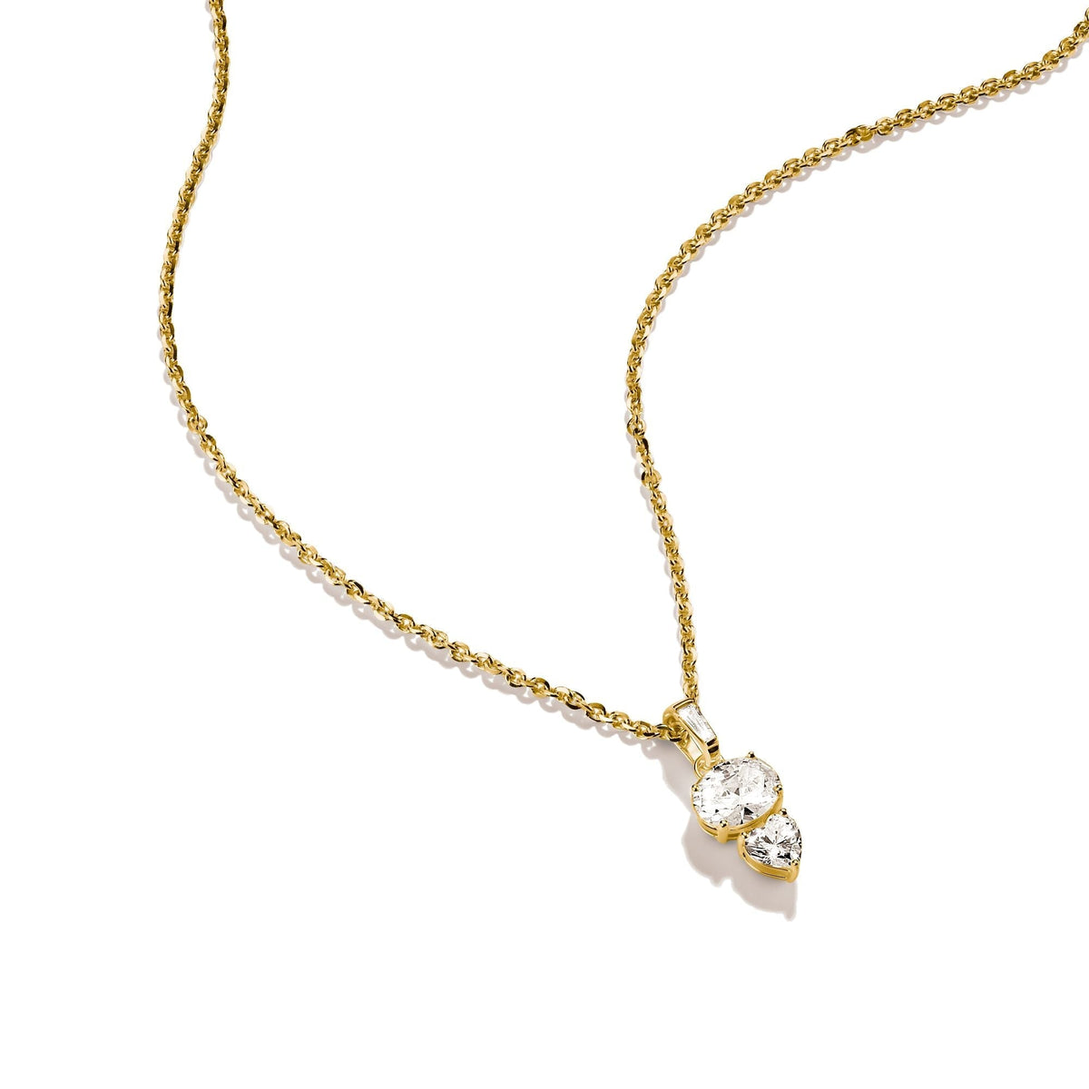 THOMAS SABO Necklace with Oval and Heart Zirconia Stones Gold